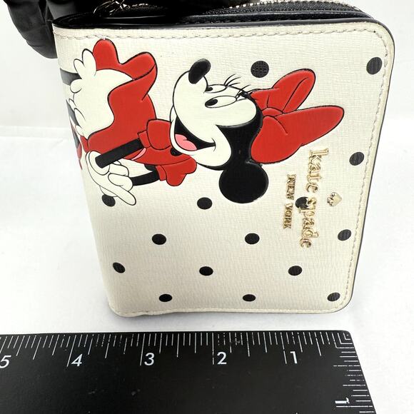 Disney x Kate Spade Minnie Mouse Small Slim Bifold Wallet NWT Polka Dot - Picture 4 of 13